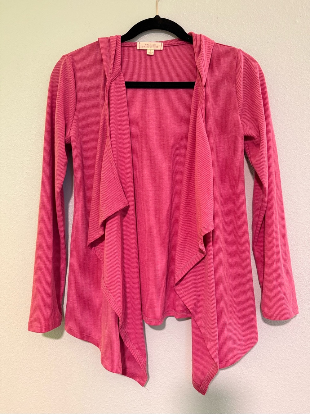 Walking On Sunshine Women's waterfall front Cardigan Sweater - Size L
